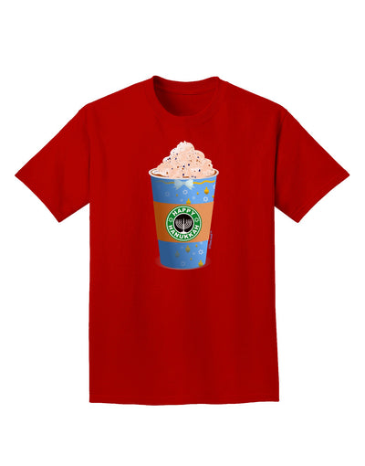 Happy Hanukkah Latte Cup Adult Dark T-Shirt-Mens T-Shirt-TooLoud-Red-Small-Davson Sales