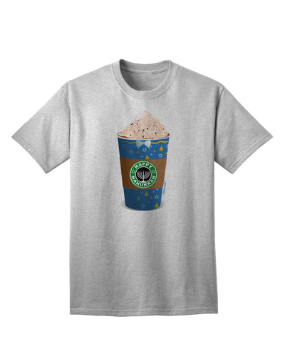 Happy Hanukkah Latte Cup Adult T-Shirt-Mens T-Shirt-TooLoud-AshGray-Small-Davson Sales
