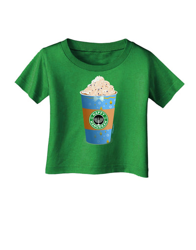 Happy Hanukkah Latte Cup Infant T-Shirt Dark-Infant T-Shirt-TooLoud-Clover-Green-06-Months-Davson Sales