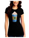 Happy Hanukkah Latte Cup Juniors Petite Crew Dark T-Shirt-T-Shirts Juniors Tops-TooLoud-Black-Juniors Fitted Small-Davson Sales