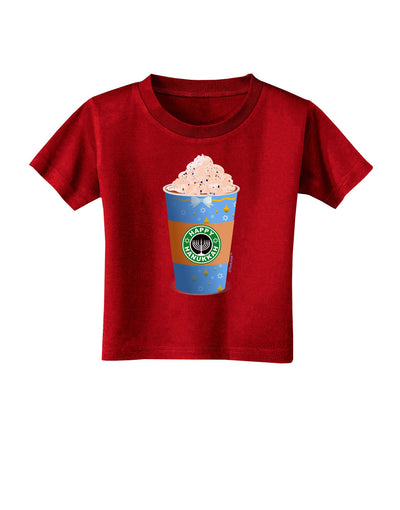 Happy Hanukkah Latte Cup Toddler T-Shirt Dark-Toddler T-Shirt-TooLoud-Red-2T-Davson Sales