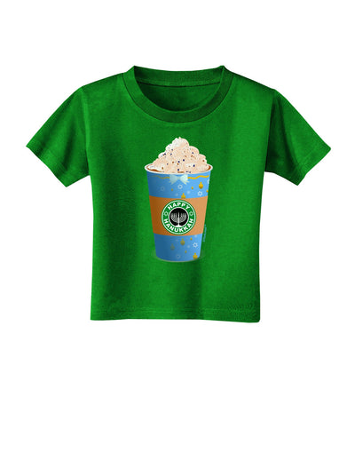 Happy Hanukkah Latte Cup Toddler T-Shirt Dark-Toddler T-Shirt-TooLoud-Clover-Green-2T-Davson Sales