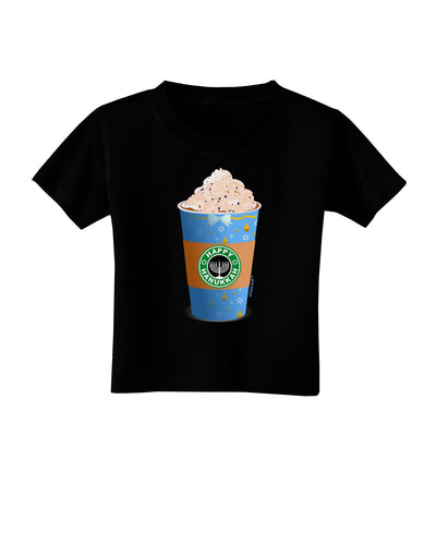 Happy Hanukkah Latte Cup Toddler T-Shirt Dark-Toddler T-Shirt-TooLoud-Black-2T-Davson Sales