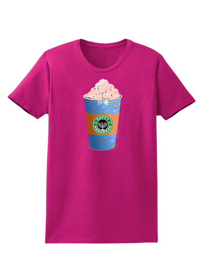 Happy Hanukkah Latte Cup Womens Dark T-Shirt-TooLoud-Hot-Pink-Small-Davson Sales