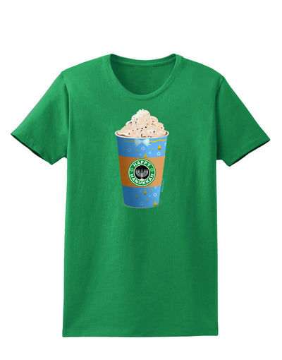 Happy Hanukkah Latte Cup Womens Dark T-Shirt-TooLoud-Kelly-Green-X-Small-Davson Sales