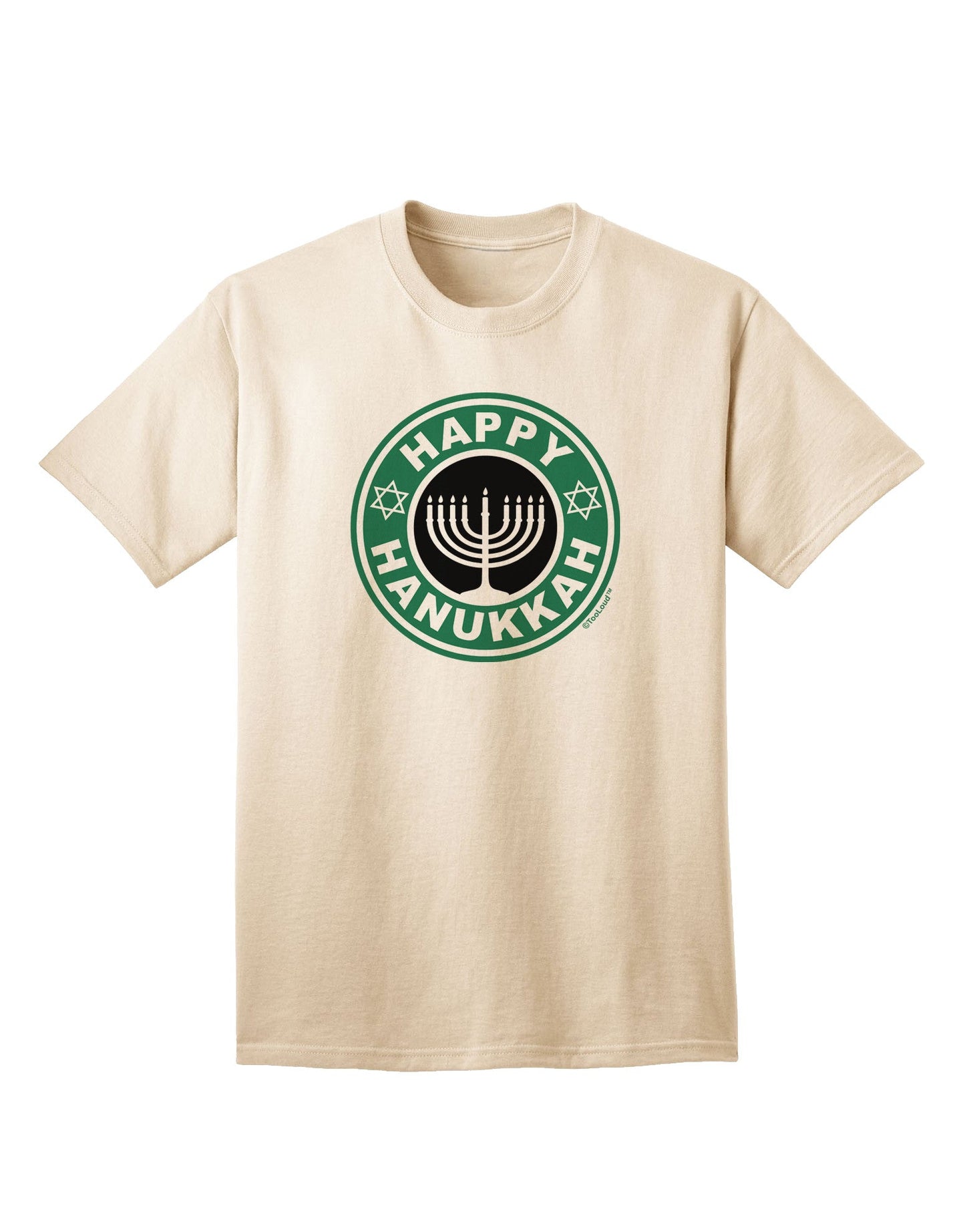Happy Hanukkah Latte Logo Adult T-Shirt-Mens T-Shirt-TooLoud-Natural-Small-Davson Sales