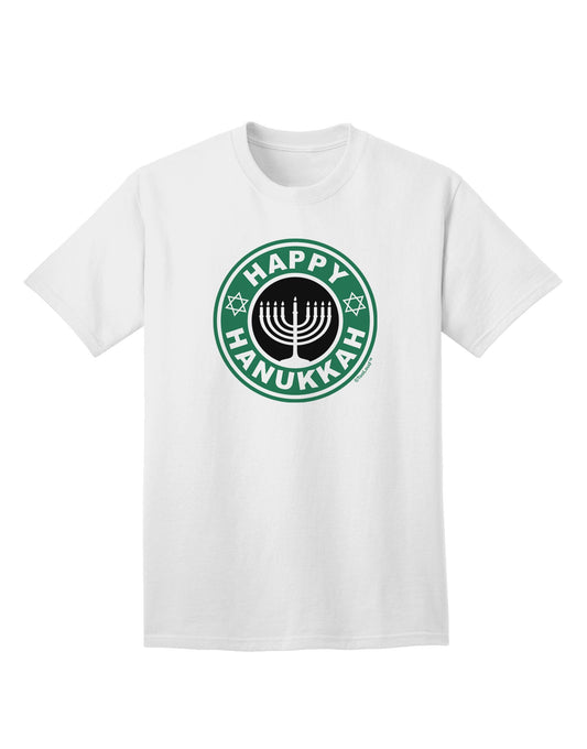 Happy Hanukkah Latte Logo Adult T-Shirt-Mens T-Shirt-TooLoud-White-Small-Davson Sales