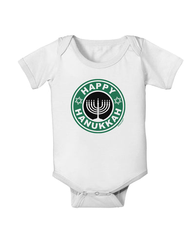 Happy Hanukkah Latte Logo Baby Romper Bodysuit-Baby Romper-TooLoud-White-06-Months-Davson Sales