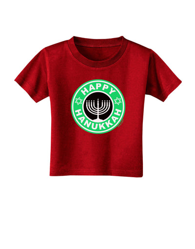 Happy Hanukkah Latte Logo Toddler T-Shirt Dark-Toddler T-Shirt-TooLoud-Red-2T-Davson Sales