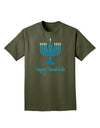 Happy Hanukkah Menorah Adult Dark T-Shirt-Mens T-Shirt-TooLoud-Military-Green-Small-Davson Sales