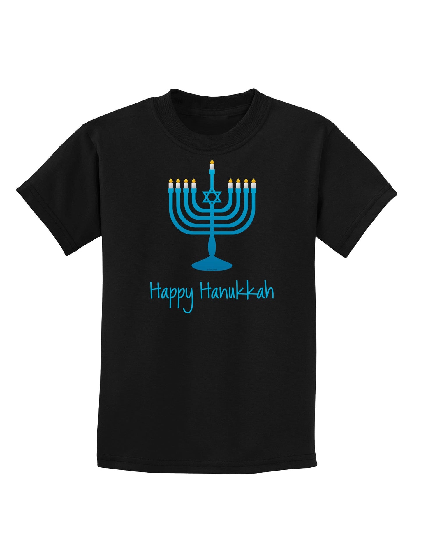 Happy Hanukkah Menorah Childrens Dark T-Shirt-Childrens T-Shirt-TooLoud-Black-X-Small-Davson Sales