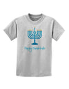 Happy Hanukkah Menorah Childrens T-Shirt-Childrens T-Shirt-TooLoud-AshGray-X-Small-Davson Sales