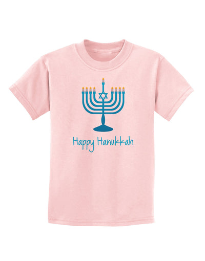 Happy Hanukkah Menorah Childrens T-Shirt-Childrens T-Shirt-TooLoud-PalePink-X-Small-Davson Sales