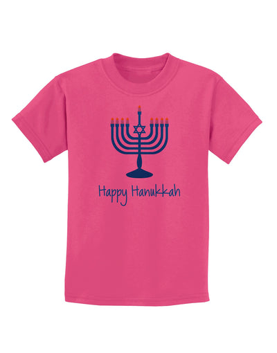 Happy Hanukkah Menorah Childrens T-Shirt-Childrens T-Shirt-TooLoud-Sangria-X-Small-Davson Sales