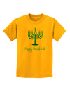 Happy Hanukkah Menorah Childrens T-Shirt-Childrens T-Shirt-TooLoud-Gold-X-Small-Davson Sales