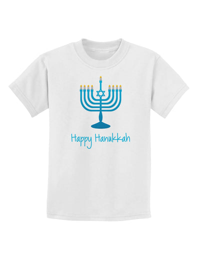 Happy Hanukkah Menorah Childrens T-Shirt-Childrens T-Shirt-TooLoud-White-X-Small-Davson Sales