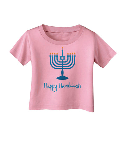 Happy Hanukkah Menorah Infant T-Shirt-Infant T-Shirt-TooLoud-Candy-Pink-06-Months-Davson Sales