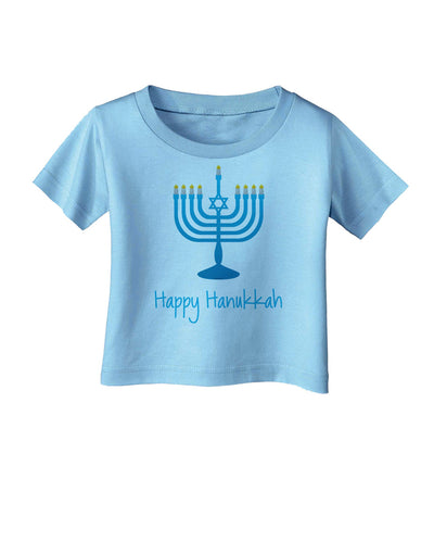 Happy Hanukkah Menorah Infant T-Shirt-Infant T-Shirt-TooLoud-Aquatic-Blue-06-Months-Davson Sales