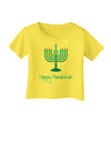 Happy Hanukkah Menorah Infant T-Shirt-Infant T-Shirt-TooLoud-Yellow-06-Months-Davson Sales