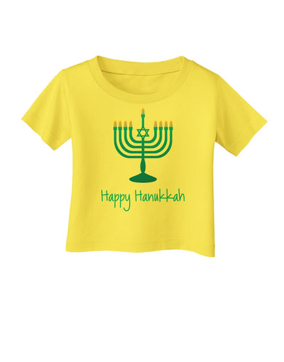 Happy Hanukkah Menorah Infant T-Shirt-Infant T-Shirt-TooLoud-Yellow-06-Months-Davson Sales