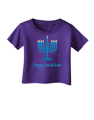 Happy Hanukkah Menorah Infant T-Shirt Dark-Infant T-Shirt-TooLoud-Purple-06-Months-Davson Sales