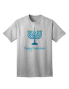 Happy Hanukkah Menorah - Premium Adult T-Shirt for Festive Celebrations-Mens T-shirts-TooLoud-AshGray-Small-Davson Sales