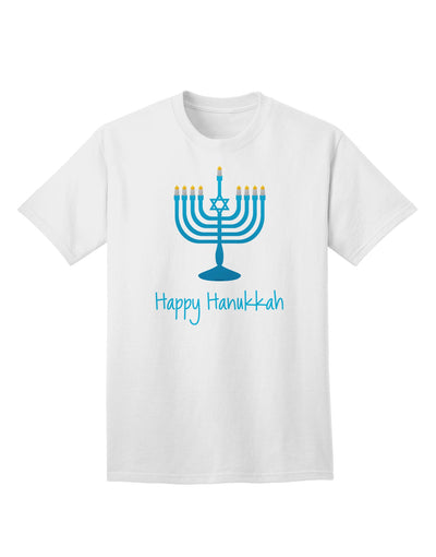 Happy Hanukkah Menorah - Premium Adult T-Shirt for Festive Celebrations-Mens T-shirts-TooLoud-White-Small-Davson Sales