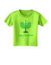 Happy Hanukkah Menorah Toddler T-Shirt-Toddler T-Shirt-TooLoud-Lime-Green-2T-Davson Sales