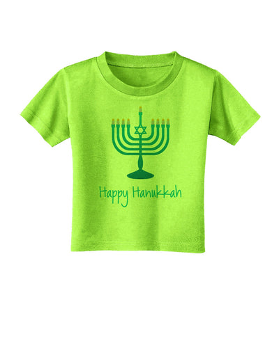 Happy Hanukkah Menorah Toddler T-Shirt-Toddler T-Shirt-TooLoud-Lime-Green-2T-Davson Sales