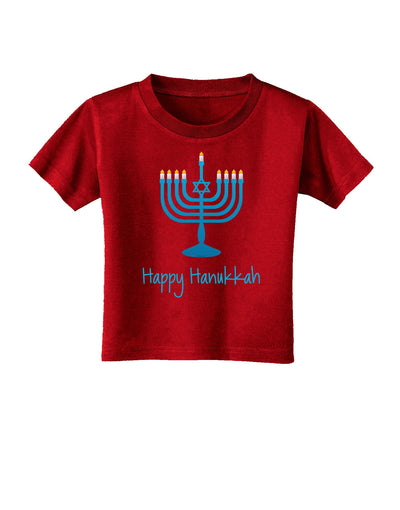 Happy Hanukkah Menorah Toddler T-Shirt Dark-Toddler T-Shirt-TooLoud-Clover-Green-2T-Davson Sales