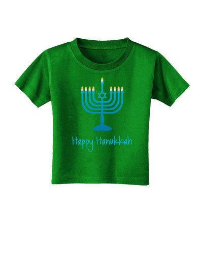 Happy Hanukkah Menorah Toddler T-Shirt Dark-Toddler T-Shirt-TooLoud-Royal-Blue-2T-Davson Sales