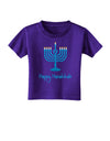 Happy Hanukkah Menorah Toddler T-Shirt Dark-Toddler T-Shirt-TooLoud-Purple-2T-Davson Sales