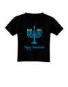 Happy Hanukkah Menorah Toddler T-Shirt Dark-Toddler T-Shirt-TooLoud-Black-2T-Davson Sales