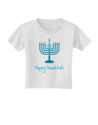 Happy Hanukkah Menorah Toddler T-Shirt-Toddler T-Shirt-TooLoud-White-2T-Davson Sales