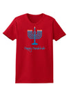 Happy Hanukkah Menorah Womens Dark T-Shirt-TooLoud-Red-X-Small-Davson Sales