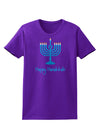 Happy Hanukkah Menorah Womens Dark T-Shirt-TooLoud-Purple-X-Small-Davson Sales