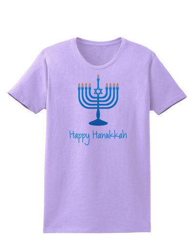 Happy Hanukkah Menorah Womens T-Shirt-Womens T-Shirt-TooLoud-Lavender-X-Small-Davson Sales