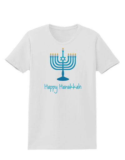 Happy Hanukkah Menorah Womens T-Shirt-Womens T-Shirt-TooLoud-White-X-Small-Davson Sales