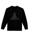 Happy Holidays Sparkles Adult Long Sleeve Dark T-Shirt-TooLoud-Black-Small-Davson Sales