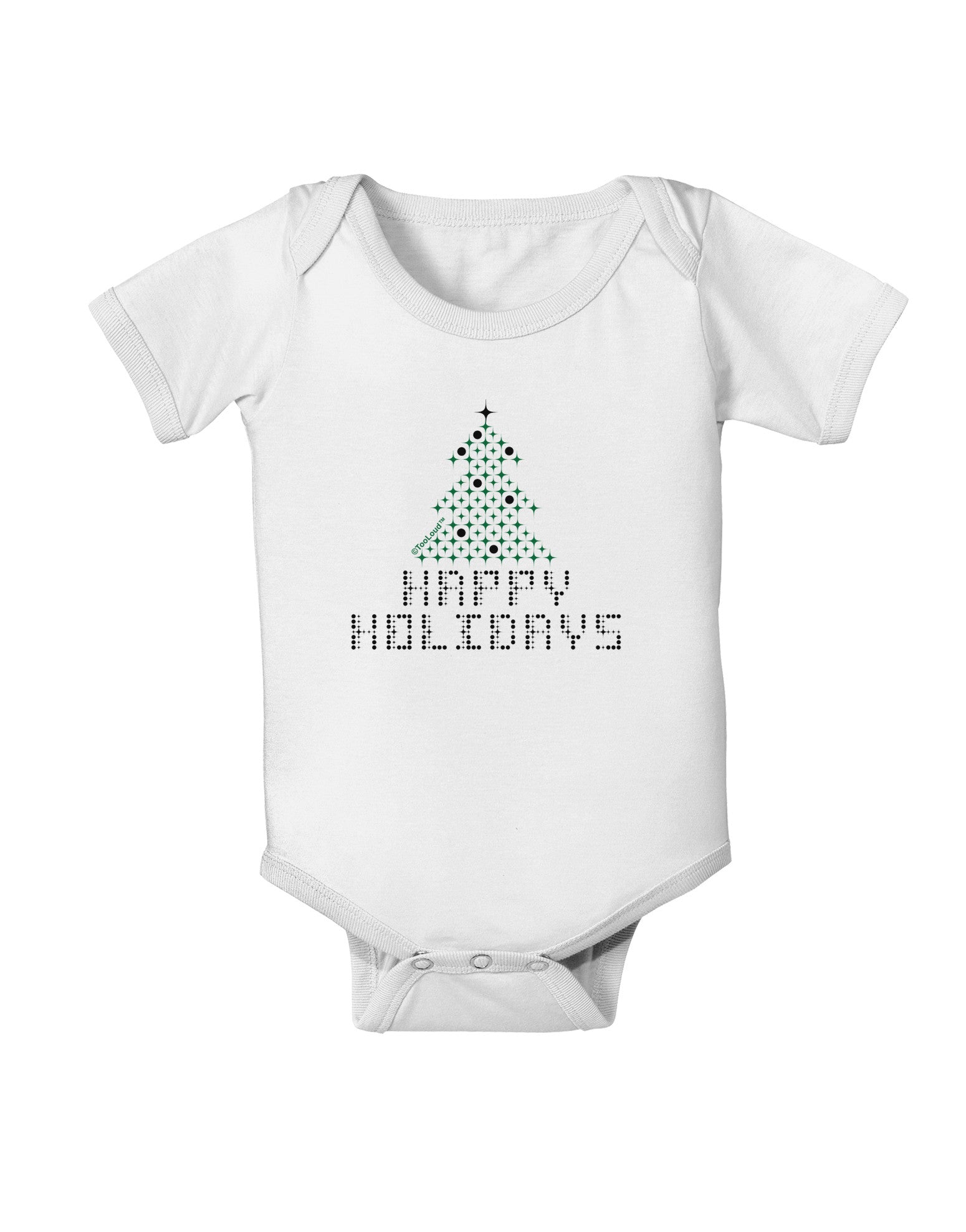 Happy Holidays Sparkles Baby Romper Bodysuit-Baby Romper-TooLoud-White-06-Months-Davson Sales