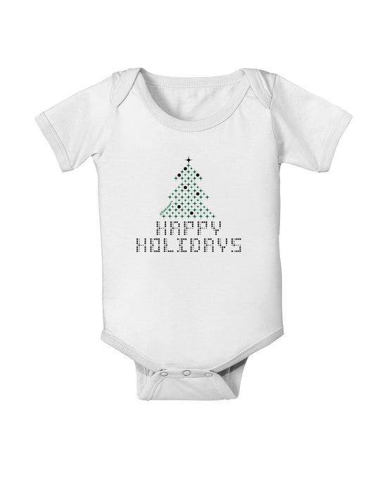 Happy Holidays Sparkles Baby Romper Bodysuit-Baby Romper-TooLoud-White-06-Months-Davson Sales