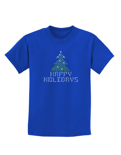 Happy Holidays Sparkles Childrens Dark T-Shirt-Childrens T-Shirt-TooLoud-Royal-Blue-X-Small-Davson Sales