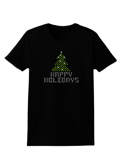 Happy Holidays Sparkles Womens Dark T-Shirt-TooLoud-Black-X-Small-Davson Sales