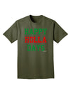 Happy Holla Days - Red and Green Adult Dark T-Shirt by TooLoud-Mens T-Shirt-TooLoud-Military-Green-Small-Davson Sales