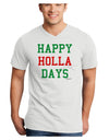 Happy Holla Days - Red and Green Adult V-Neck T-shirt by TooLoud-Mens V-Neck T-Shirt-TooLoud-White-Small-Davson Sales