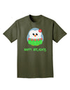 Happy Huladays Christmas Penguin - Red and Green Adult Dark T-Shirt-Mens T-Shirt-TooLoud-Military-Green-Small-Davson Sales