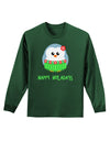 Happy Huladays Christmas Penguin - Red and Green Adult Long Sleeve Dark T-Shirt-TooLoud-Dark-Green-Small-Davson Sales