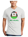 Happy Huladays Christmas Penguin - Red and Green Adult V-Neck T-shirt-Mens V-Neck T-Shirt-TooLoud-White-Small-Davson Sales