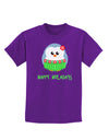 Happy Huladays Christmas Penguin - Red and Green Childrens Dark T-Shirt-Childrens T-Shirt-TooLoud-Purple-X-Small-Davson Sales