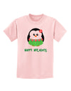 Happy Huladays Christmas Penguin - Red and Green Childrens T-Shirt-Childrens T-Shirt-TooLoud-PalePink-X-Small-Davson Sales